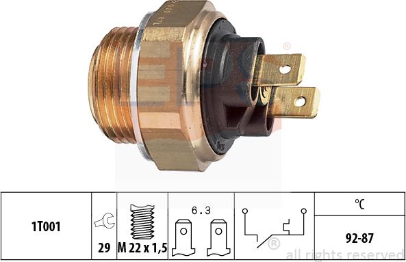 MDR EPS-1850 005 - Prekidač temperature, ventilator radijatora / klima uređaja www.molydon.hr