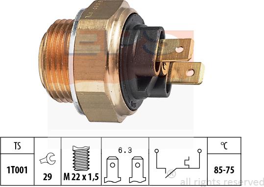 MDR EPS-1850 008 - Prekidač temperature, ventilator radijatora / klima uređaja www.molydon.hr