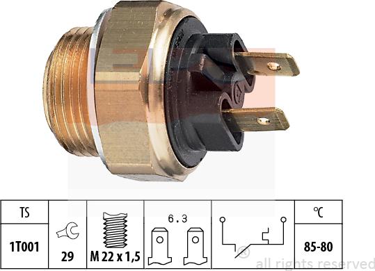 MDR EPS-1850 018 - Prekidač temperature, ventilator radijatora / klima uređaja www.molydon.hr