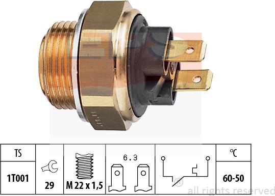 MDR EPS-1850 034 - Prekidač temperature, ventilator radijatora / klima uređaja www.molydon.hr