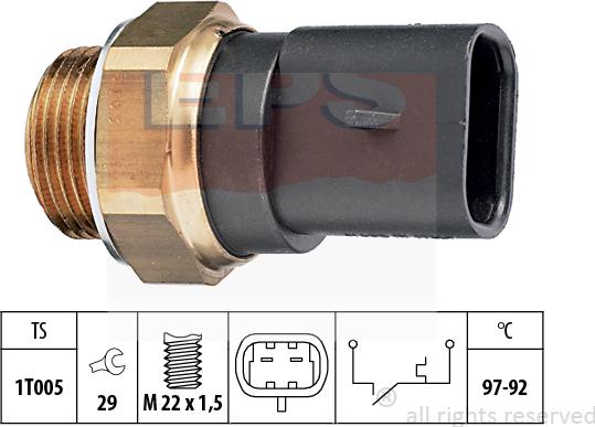 MDR EPS-1850 103 - Prekidač temperature, ventilator radijatora / klima uređaja www.molydon.hr