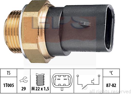 MDR EPS-1850 102 - Prekidač temperature, ventilator radijatora / klima uređaja www.molydon.hr