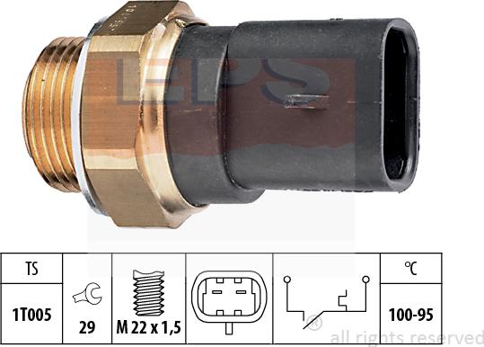 MDR EPS-1850 117 - Prekidač temperature, ventilator radijatora / klima uređaja www.molydon.hr