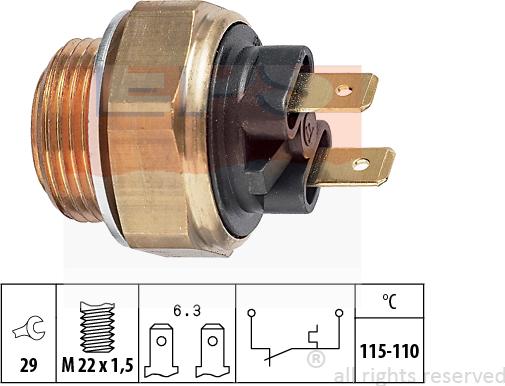 MDR EPS-1850 135 - Prekidač temperature, ventilator radijatora / klima uređaja www.molydon.hr