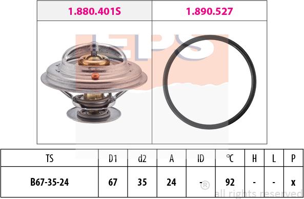 MDR EPS-1880 401 - Termostat, rashladna tekućinu www.molydon.hr