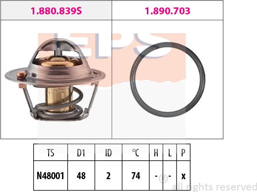 MDR EPS-1880 840 - Termostat, rashladna tekućinu www.molydon.hr