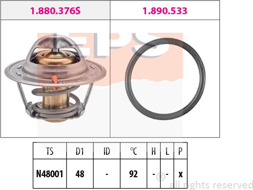 MDR EPS-1880 376 - Termostat, rashladna tekućinu www.molydon.hr