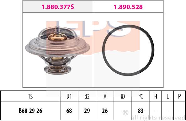 MDR EPS-1880 377 - Termostat, rashladna tekućinu www.molydon.hr