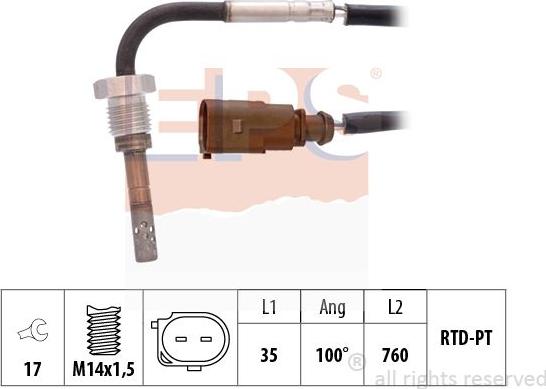 MDR EPS-1220 002 - Senzor, temperatura Ispušnih plinova www.molydon.hr