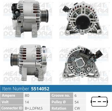 Meat & Doria 5514052 - Alternator www.molydon.hr