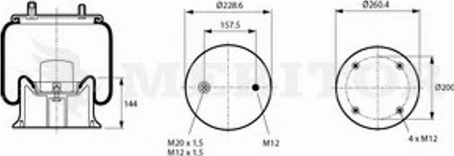 Meritor 212 15 761 - Opruzno tijelo, pneumatski Ovjes www.molydon.hr