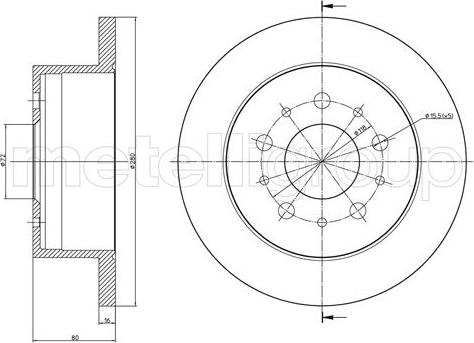 Metelli 23-0952C - Kočioni disk www.molydon.hr