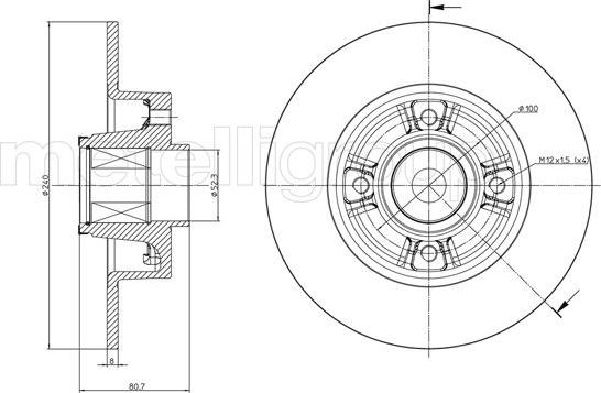 Metelli 23-0722 - Kočioni disk www.molydon.hr