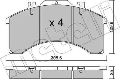 Metelli 22-0580-0 - Komplet Pločica, disk-kočnica www.molydon.hr