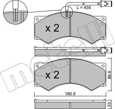 Metelli 22-0579-1 - Komplet Pločica, disk-kočnica www.molydon.hr