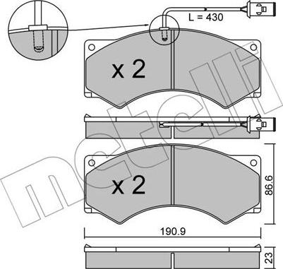 Metelli 22-0579-2 - Komplet Pločica, disk-kočnica www.molydon.hr