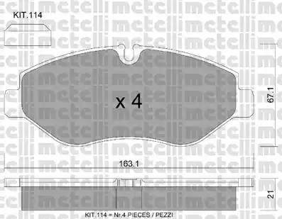 Metelli 22-0671-2 - Komplet Pločica, disk-kočnica www.molydon.hr