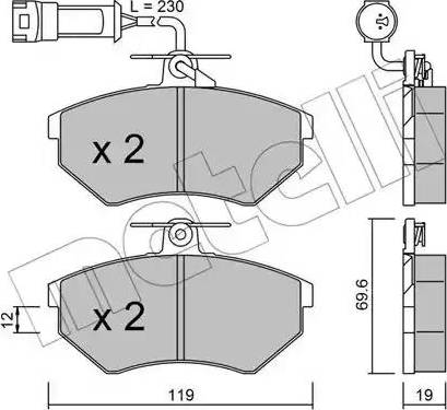 Metelli 22-0050-3 - Komplet Pločica, disk-kočnica www.molydon.hr