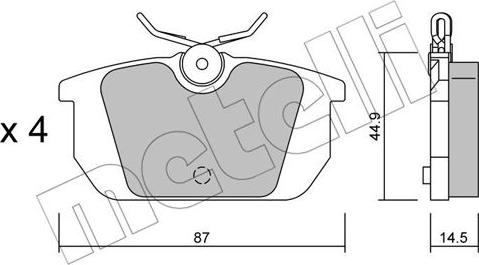 Metelli 22-0064-0 - Komplet Pločica, disk-kočnica www.molydon.hr