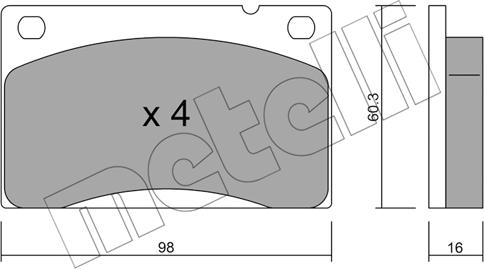 Metelli 22-0006-0 - Komplet Pločica, disk-kočnica www.molydon.hr