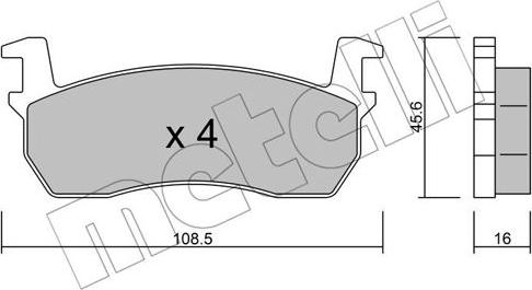 Metelli 22-0034-0 - Komplet Pločica, disk-kočnica www.molydon.hr