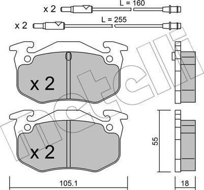 Metelli 22-0036-0 - Komplet Pločica, disk-kočnica www.molydon.hr