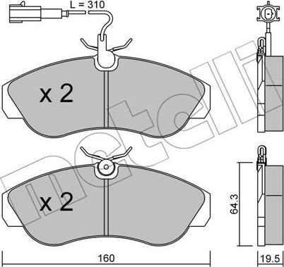 Metelli 22-0155-1 - Komplet Pločica, disk-kočnica www.molydon.hr