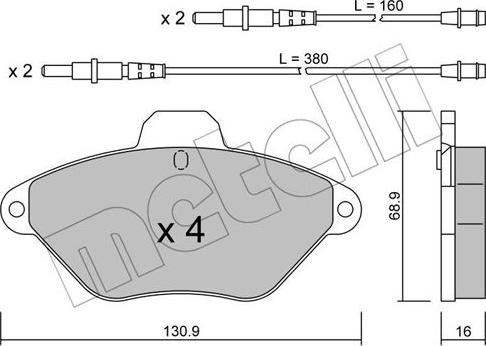 Metelli 22-0157-0 - Komplet Pločica, disk-kočnica www.molydon.hr