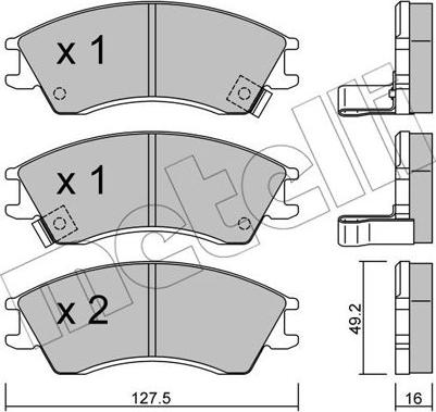 Metelli 22-0160-0 - Komplet Pločica, disk-kočnica www.molydon.hr