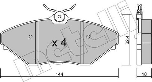 Metelli 22-0887-0 - Komplet Pločica, disk-kočnica www.molydon.hr