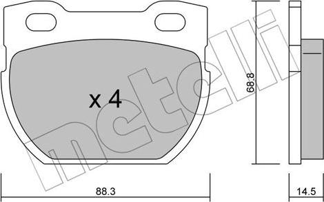 Metelli 22-0354-0 - Komplet Pločica, disk-kočnica www.molydon.hr