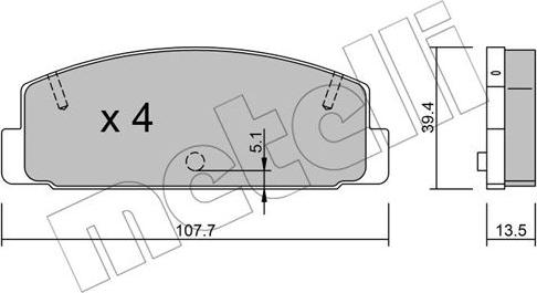 Metelli 22-0302-0 - Komplet Pločica, disk-kočnica www.molydon.hr