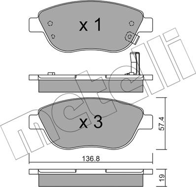 Metelli 22-0322-2 - Komplet Pločica, disk-kočnica www.molydon.hr