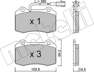 Metelli 22-0251-8 - Komplet Pločica, disk-kočnica www.molydon.hr