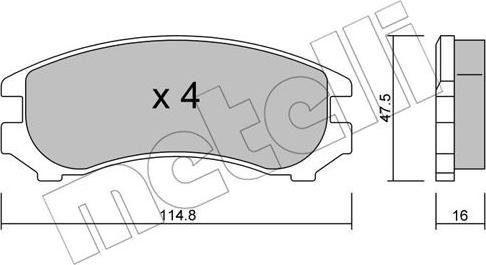 Metelli 22-0230-0 - Komplet Pločica, disk-kočnica www.molydon.hr