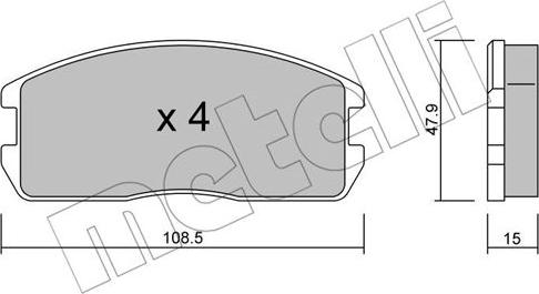 Metelli 22-0238-0 - Komplet Pločica, disk-kočnica www.molydon.hr