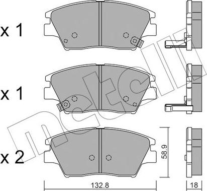 Metelli 22-1098-0 - Komplet Pločica, disk-kočnica www.molydon.hr