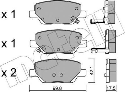 Metelli 22-1104-0 - Komplet Pločica, disk-kočnica www.molydon.hr