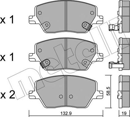 Metelli 22-1103-0 - Komplet Pločica, disk-kočnica www.molydon.hr