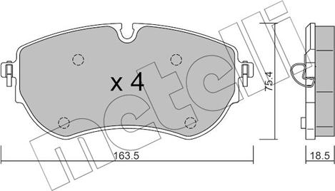 Metelli 22-1172-1 - Komplet Pločica, disk-kočnica www.molydon.hr