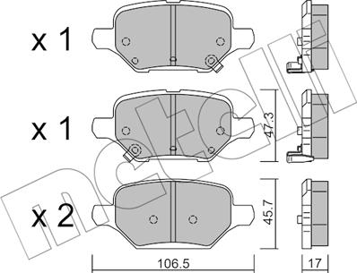 Metelli 22-1213-0 - Komplet Pločica, disk-kočnica www.molydon.hr