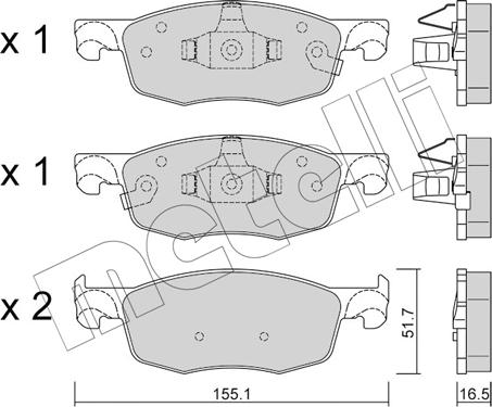 Metelli 22-1282-0 - Komplet Pločica, disk-kočnica www.molydon.hr