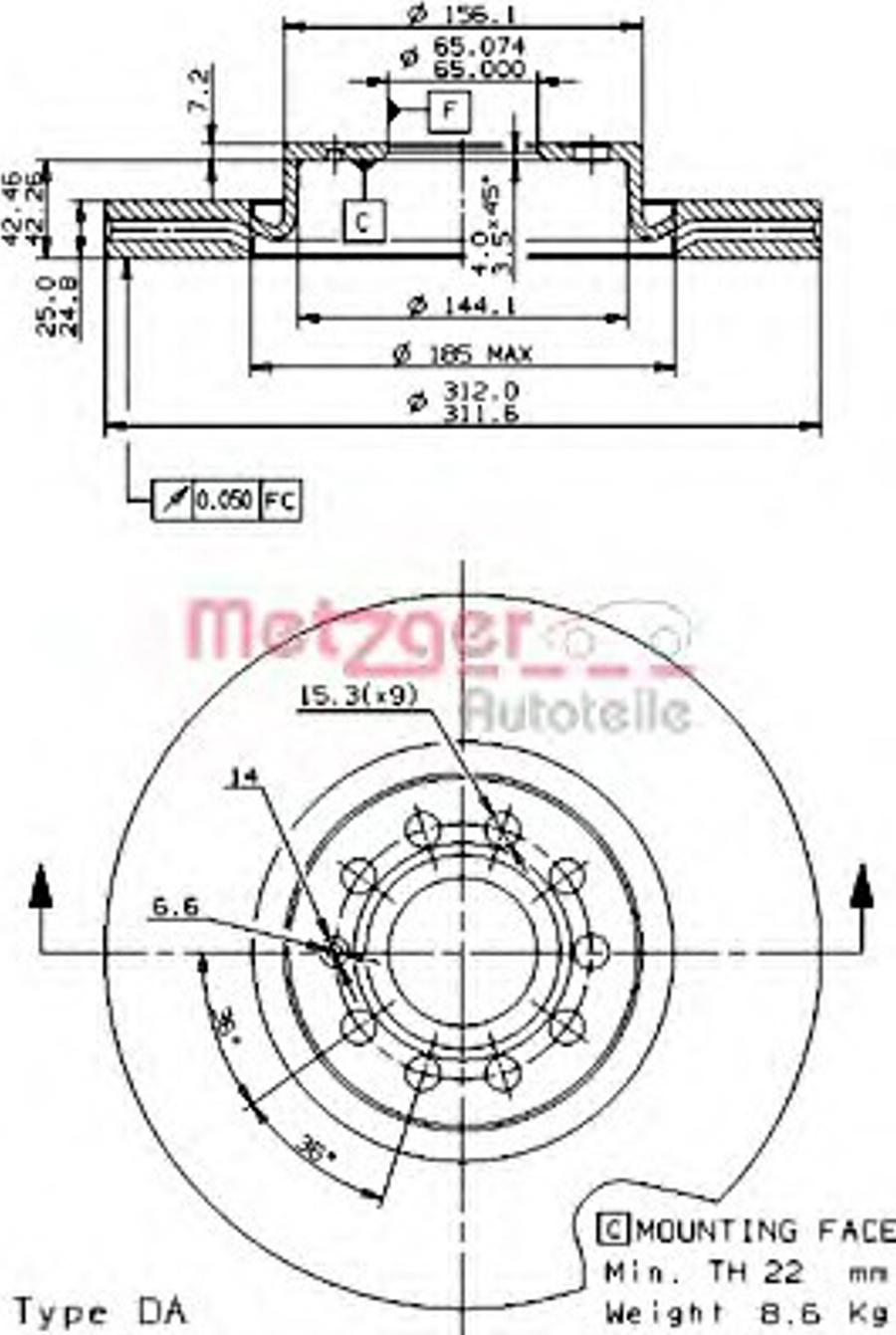 Metzger 6972.10 - Kočioni disk www.molydon.hr