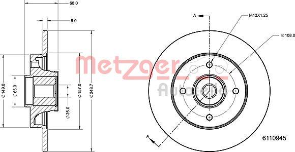 Metzger 6110945 - Kočioni disk www.molydon.hr