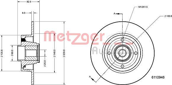 Metzger 6110946 - Kočioni disk www.molydon.hr