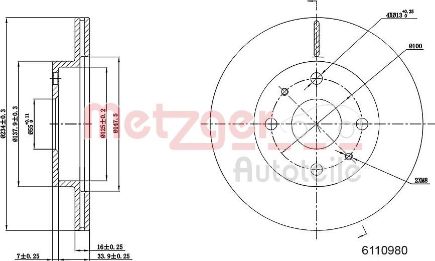 Metzger 6110980 - Kočioni disk www.molydon.hr