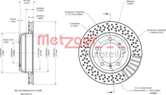 Metzger 6110924 - Kočioni disk www.molydon.hr