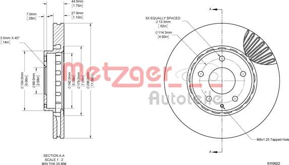 Metzger 6110922 - Kočioni disk www.molydon.hr