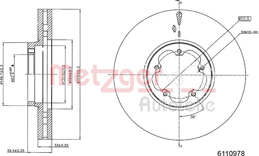 Metzger 6110978 - Kočioni disk www.molydon.hr