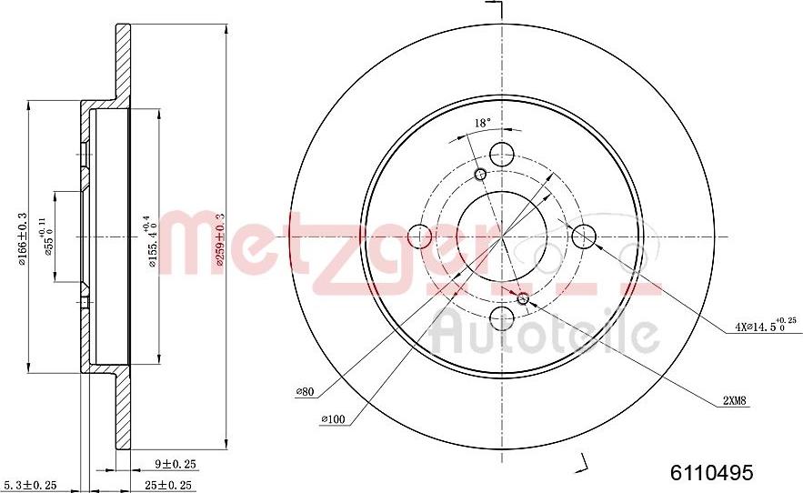 Metzger 6110495 - Kočioni disk www.molydon.hr